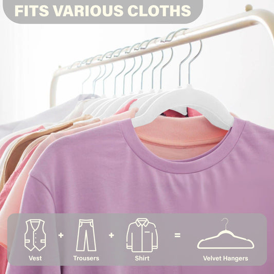 Velvet Hangers 30/50 Pack – Premium Non-Slip Heavy Duty Hangers with 360° Swivel Hook for Clothes & Coats