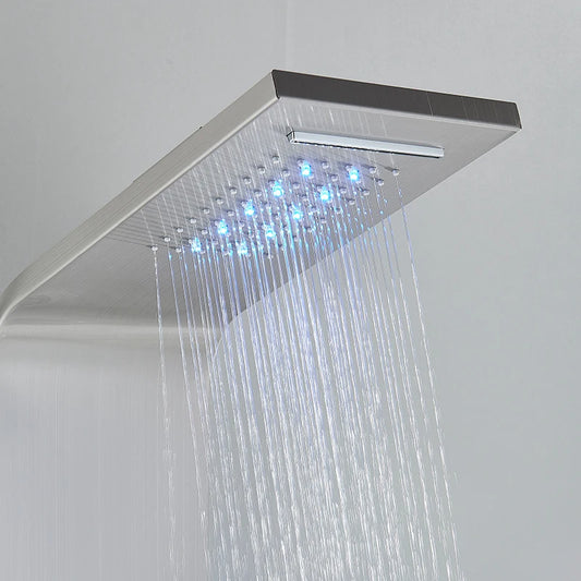 LED Shower Panel with Rainfall/Waterfall and Body Spray Heads