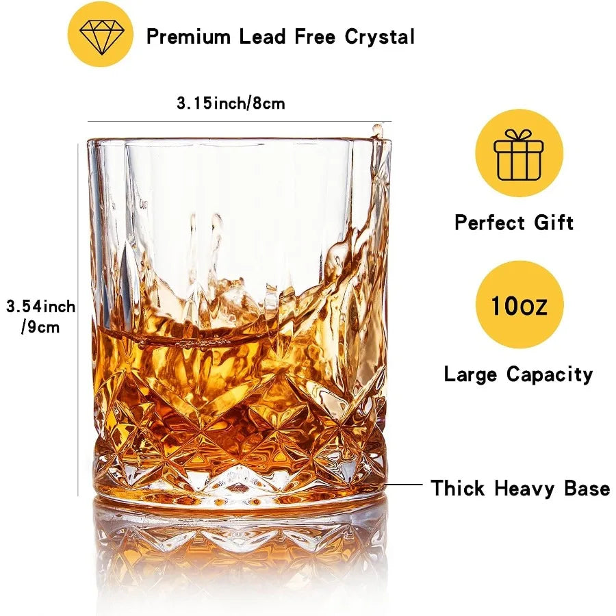 Lead-Free Crystal Whiskey Glasses, Set of 4