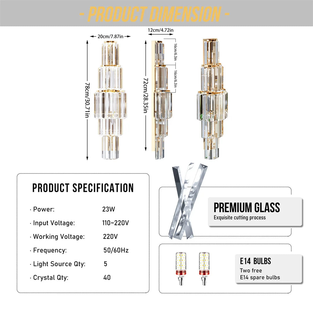 Multi-Layer Crystal Sconce