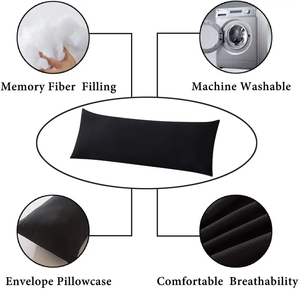 20x54 Inch Body Pillow with Pillowcase