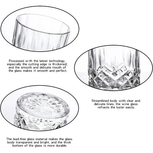 Lead-Free Crystal Whiskey Glasses, Set of 4