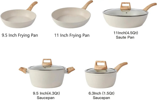 16-Piece Non-Stick Cookware Set with Pots, Pans, and Accessories