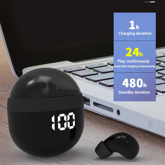 Wireless Bluetooth 5.3 Mini Earbuds with Microphone Noise Reduction