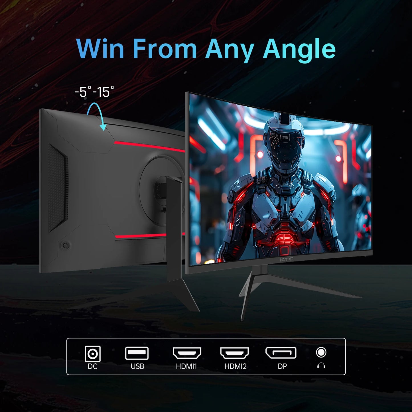 32 inch 240Hz Curved Gaming Monitor 1080P HDR10, HDMI/DP/USB Ports, Tilt Adjustable,