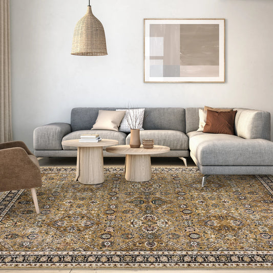 Machine Washable, Non-Slip,Stain & Water Resistant, Low-Pile Moroccan Rug for Every Room