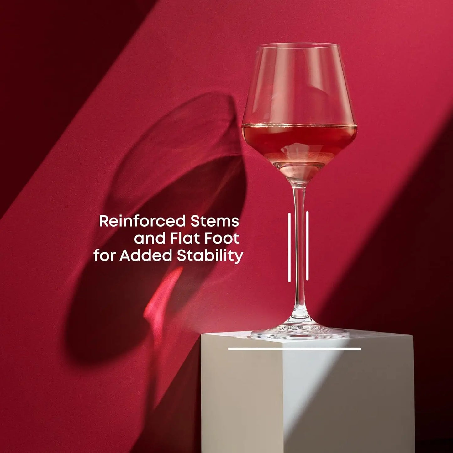 White , Set of 4 13.5 oz Clear Italian Wine Glasses – Made in Europe