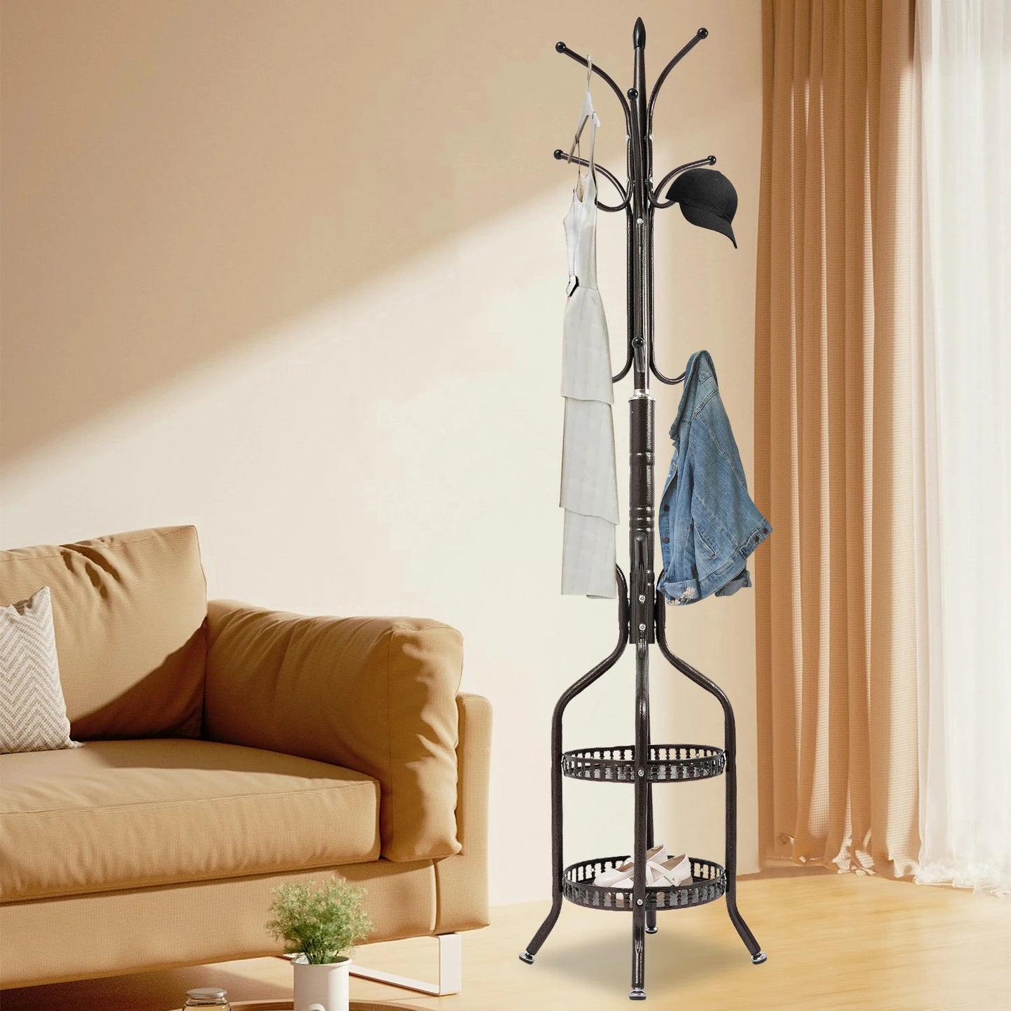 Free Standing Iron Coat Rack