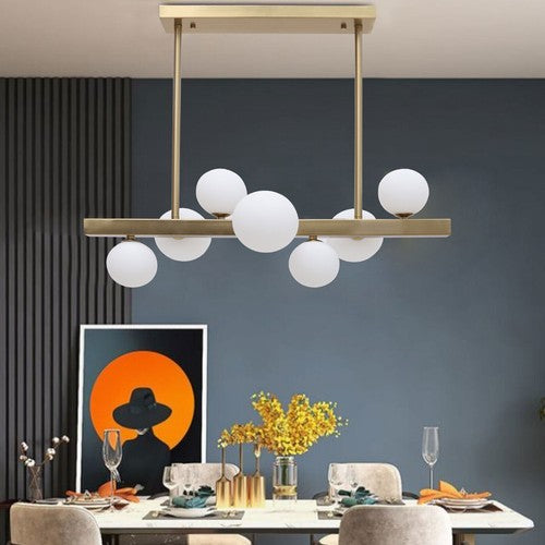 Mid Century Modern Linear Chandelier 7-Light LED Pendant