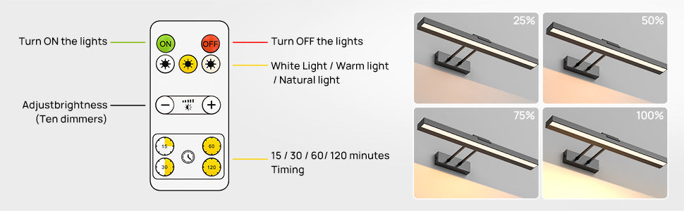 16in Wireless Dimmable Art Light with Remote Control, Rechargeable