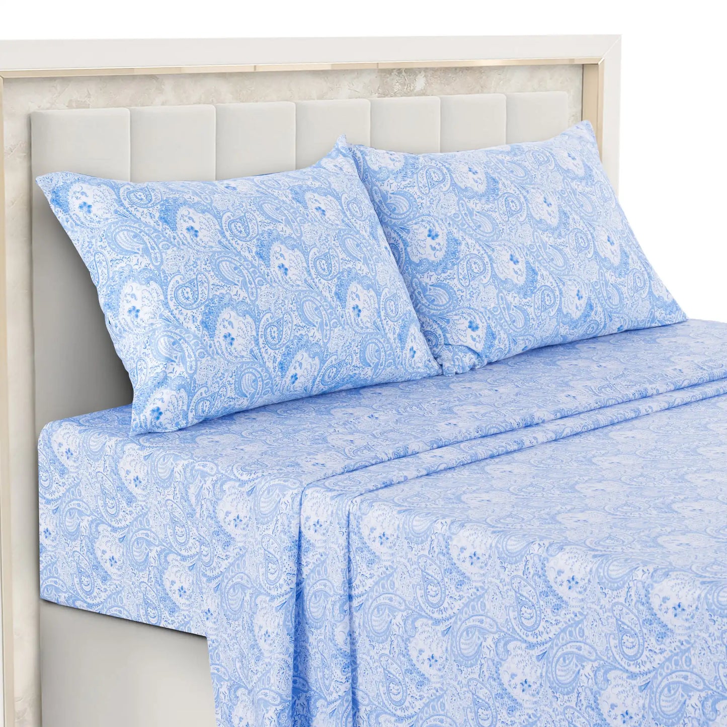 Paisley Bed Sheet Set – Soft Brushed Microfiber Sheets with 16" Deep Pockets