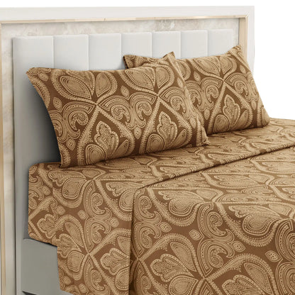 Paisley Bed Sheet Set – Soft Brushed Microfiber Sheets with 16" Deep Pockets