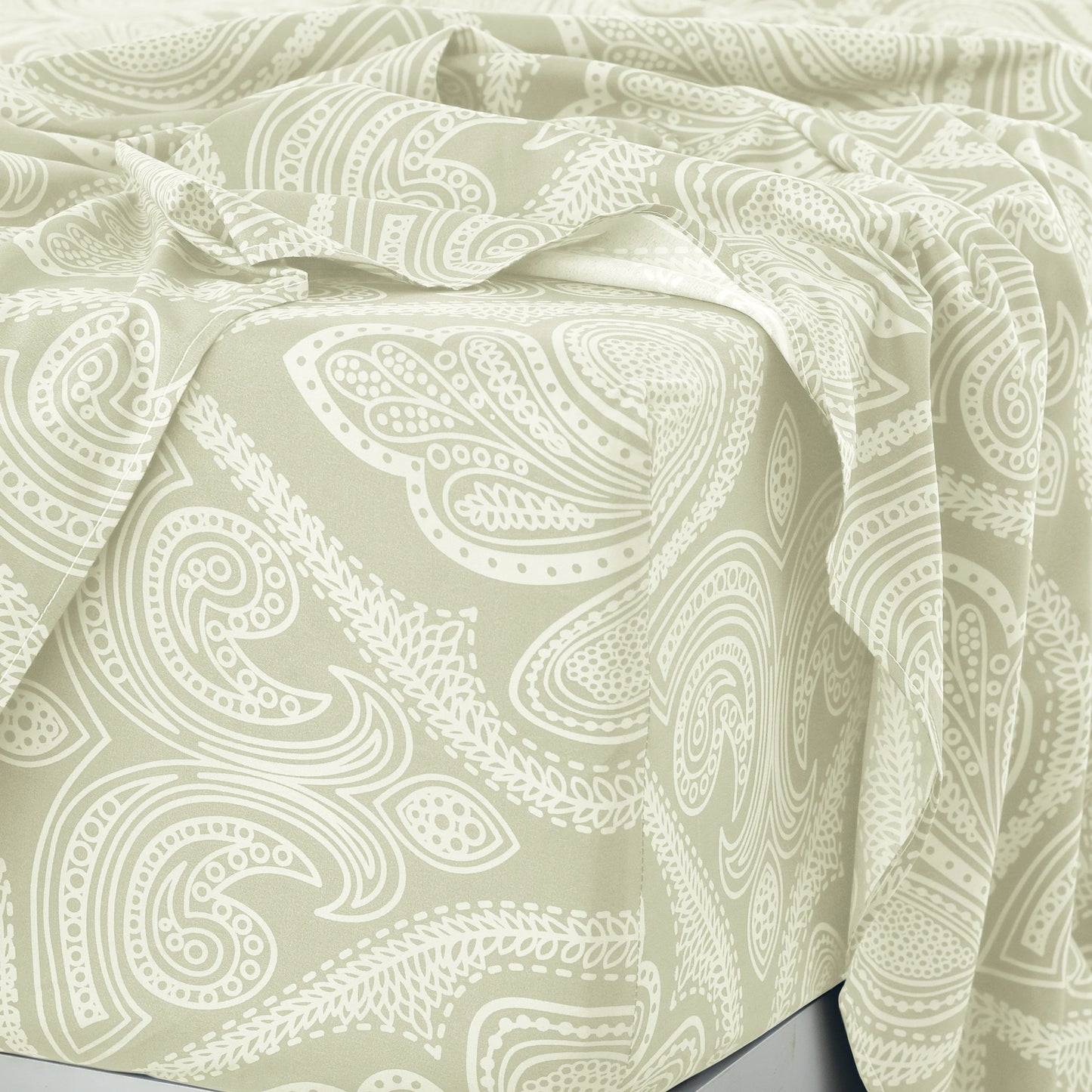 Paisley Bed Sheet Set – Soft Brushed Microfiber Sheets with 16" Deep Pockets