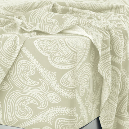 Paisley Bed Sheet Set – Soft Brushed Microfiber Sheets with 16" Deep Pockets