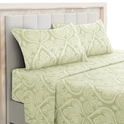 Paisley Bed Sheet Set – Soft Brushed Microfiber Sheets with 16" Deep Pockets