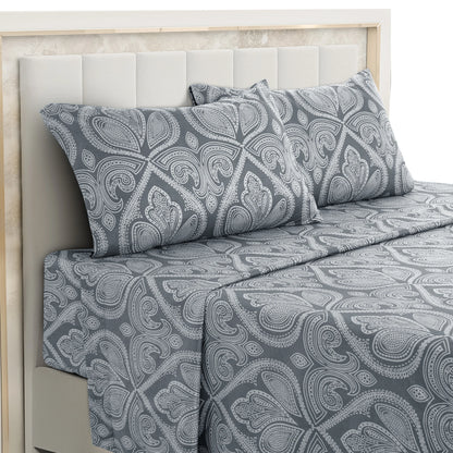 Paisley Bed Sheet Set – Soft Brushed Microfiber Sheets with 16" Deep Pockets
