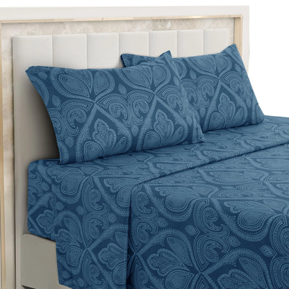 Paisley Bed Sheet Set – Soft Brushed Microfiber Sheets with 16" Deep Pockets