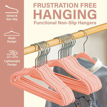 Velvet Hangers 30/50 Pack – Premium Non-Slip Heavy Duty Hangers with 360° Swivel Hook for Clothes & Coats