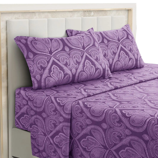 Paisley Bed Sheet Set – Soft Brushed Microfiber Sheets with 16" Deep Pockets