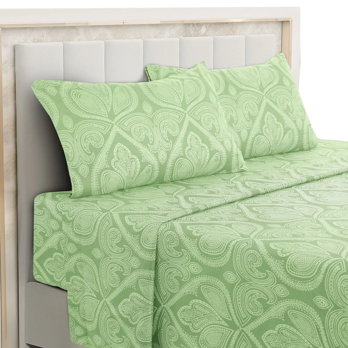 Paisley Bed Sheet Set – Soft Brushed Microfiber Sheets with 16" Deep Pockets
