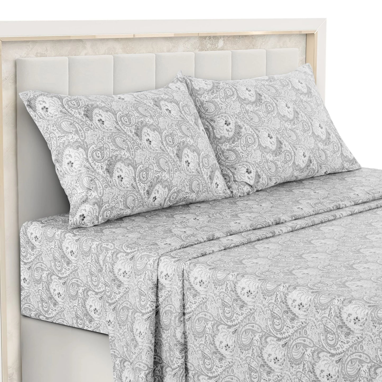 Paisley Bed Sheet Set – Soft Brushed Microfiber Sheets with 16" Deep Pockets
