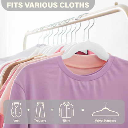 Velvet Hangers 30/50 Pack – Premium Non-Slip Heavy Duty Hangers with 360° Swivel Hook for Clothes & Coats