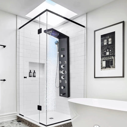 LED Shower Panel with Rainfall/Waterfall and Body Spray Heads