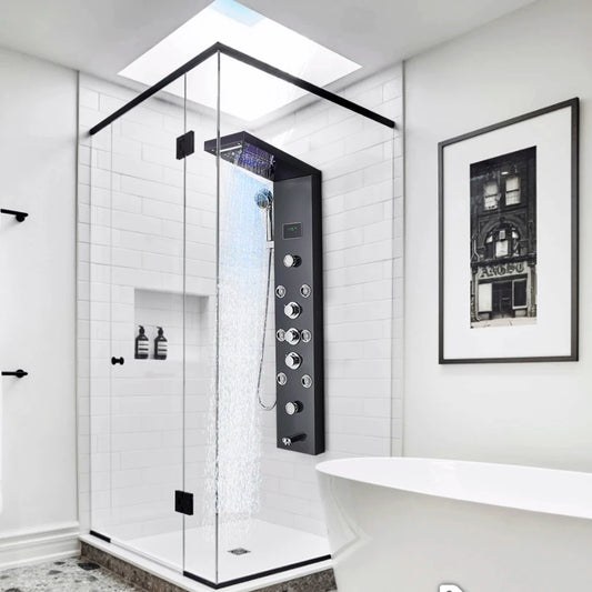 LED Shower Panel with Rainfall/Waterfall and Body Spray Heads