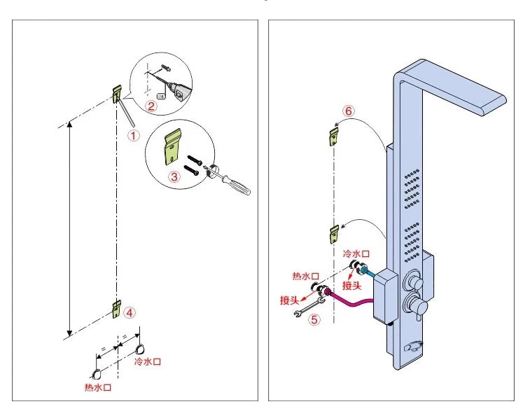 LED Shower Panel with Rainfall/Waterfall and Body Spray Heads