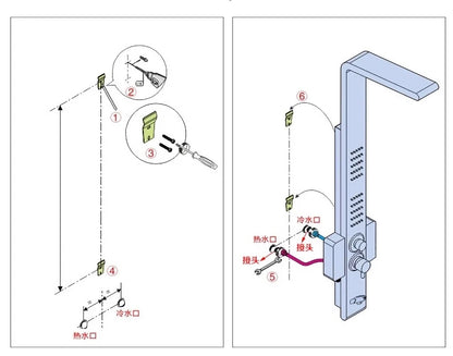 LED Shower Panel with Rainfall/Waterfall and Body Spray Heads