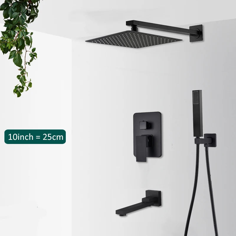 Embedded Shower Faucet Set with Tub Spout