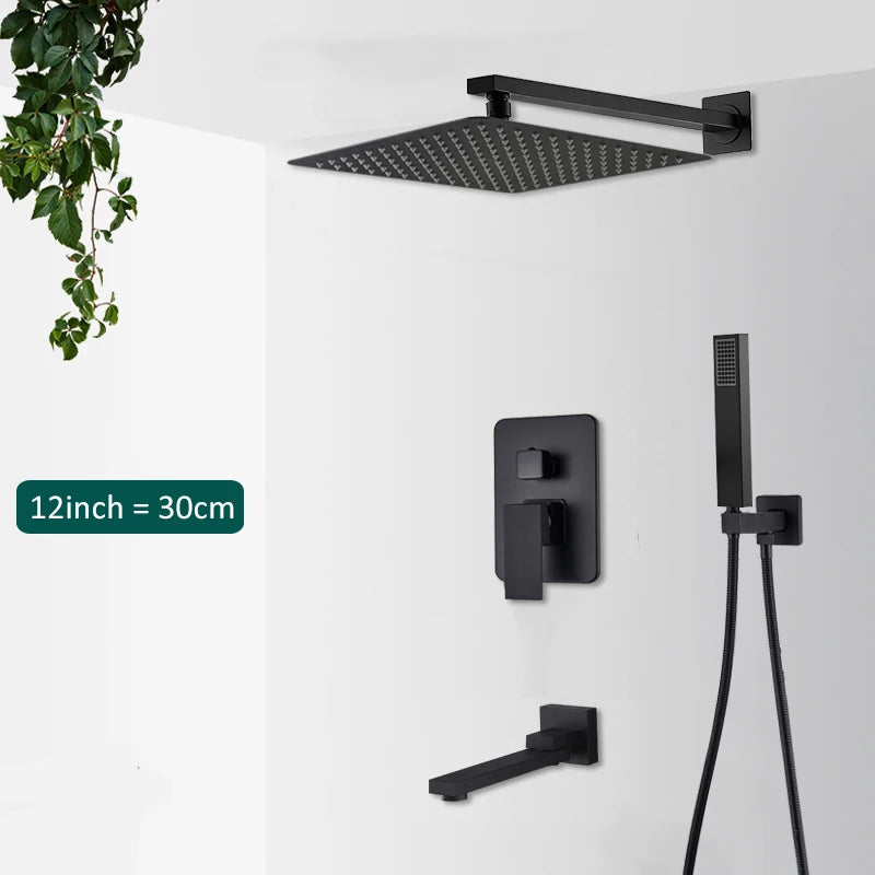 Embedded Shower Faucet Set with Tub Spout