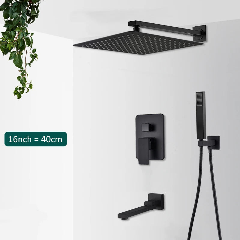Embedded Shower Faucet Set with Tub Spout
