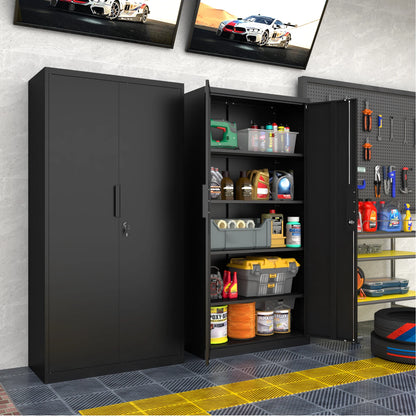 Metal Industrial Utility Cabinet with Adjustable Shelves for Storage Organization