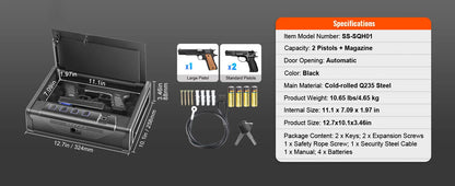 Steel Firearms Case with Advanced Biometric Quick Access