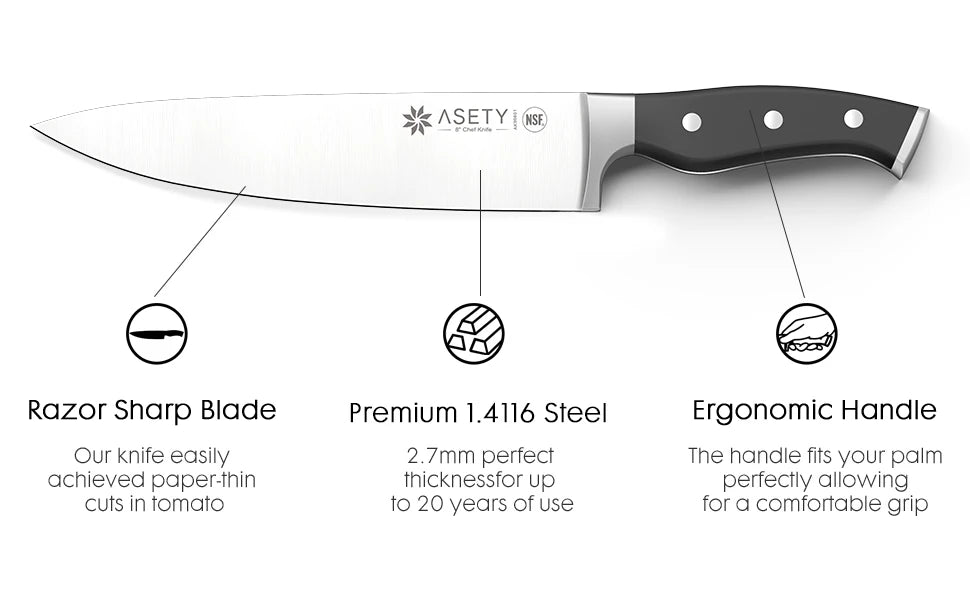 Professional 15 PCS Stainless Steel Kitchen Knife Set With Built-in Knife Sharpener Block