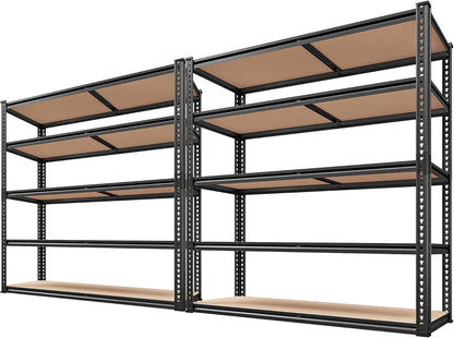 5 Tier Metal Garage Shelving 2500LBS Capacity: 72" H x 40" W x 20" D