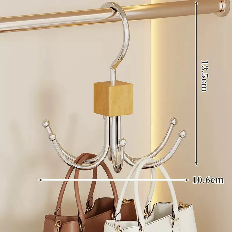 1 - 5 pcs, 360° Rotating 6 Hook Hanger and Closet Organizer
