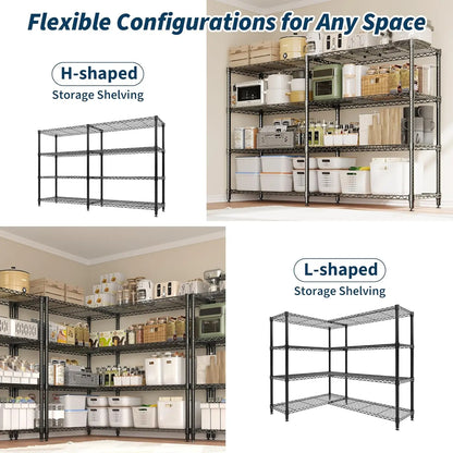 Heavy Duty Adjustable Metal  Storage, 4/5 Shelves Tiers