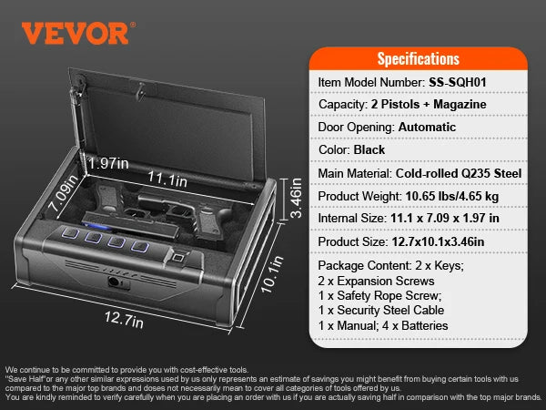 Steel Firearms Case with Advanced Biometric Quick Access