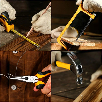 Home Mechanic Toolbox with Hand Tools Combo and 12V Power Cordless Drill Hand
