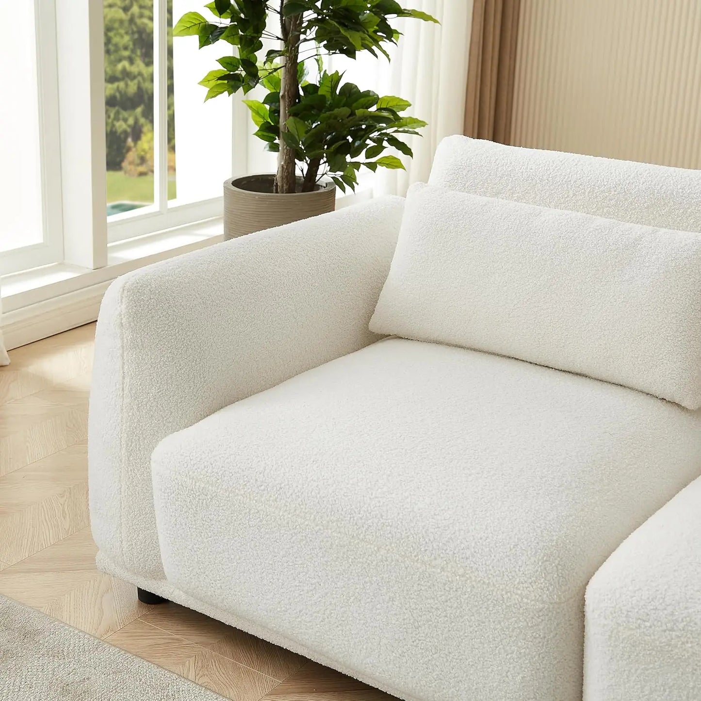 L Shaped Modular Sectional Cloud Sofa with Removable Ottoman; Small Living Room Couch