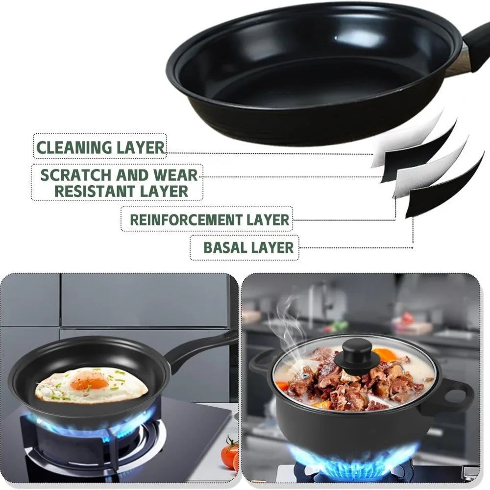 13PCS Non-Stick Induction Cookware Set