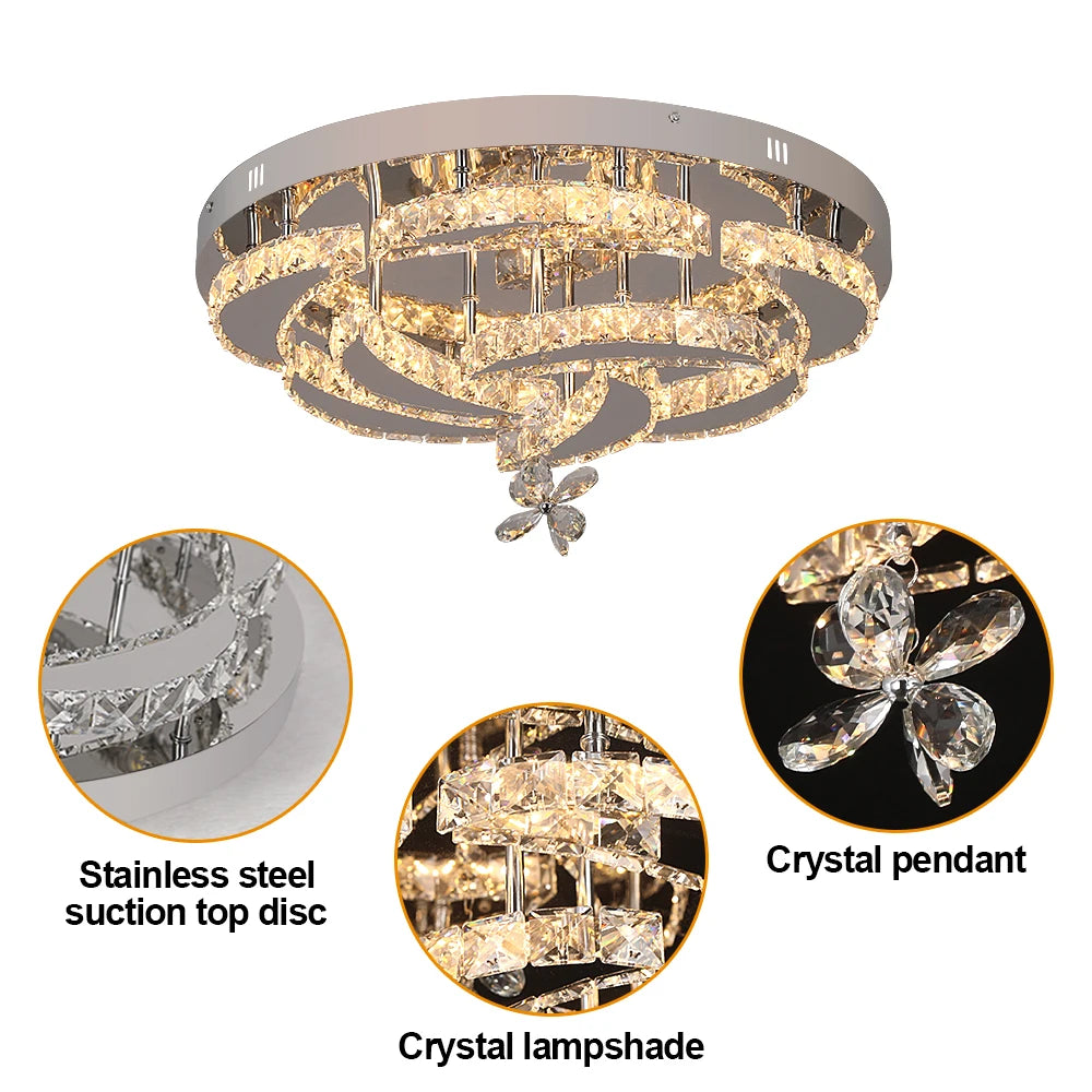 Modern Dimmable LED Luxury Crystal Chandelier