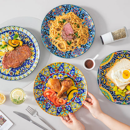 12/16/18/24 Piece Bohemian Style Ceramic Dinnerware Set