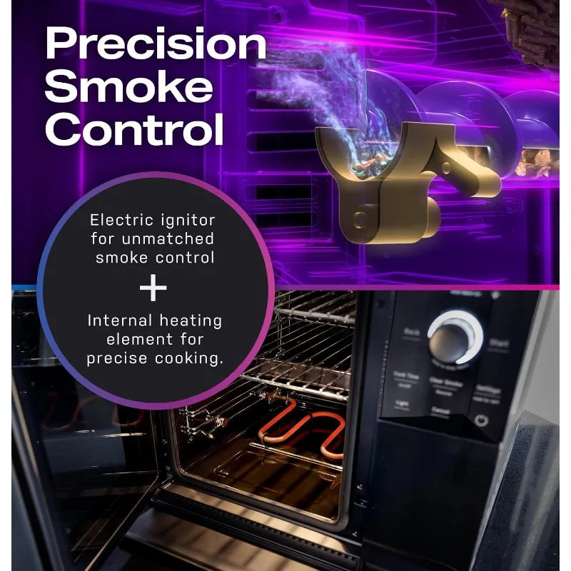 Smart Indoor Pellet Smoker and Countertop BBQ with Active Smoke Filtration