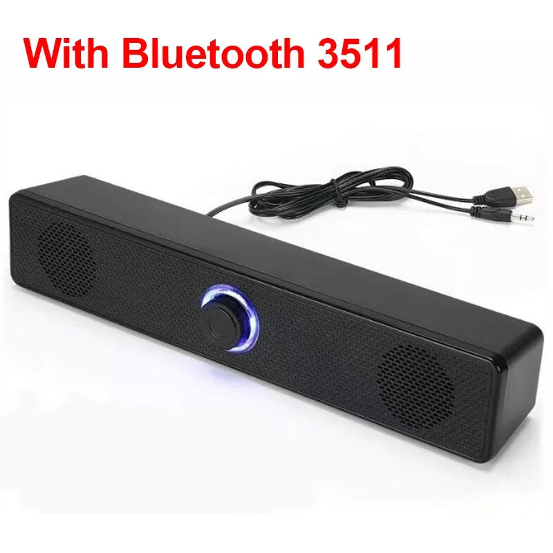 USB Powered Bluetooth Soundbar PC Soundbar, Wired and Wireless Surround Sound Audio System