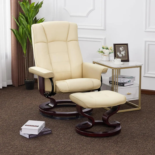 Manual Swivel Recliner with Ottoman Set
