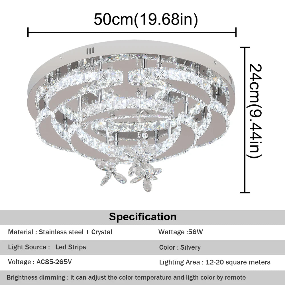Modern Dimmable LED Luxury Crystal Chandelier