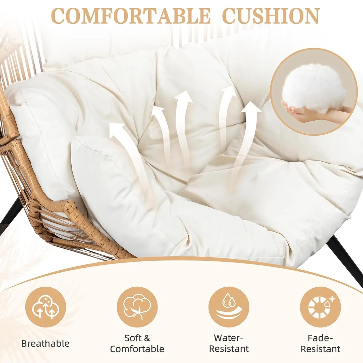 Outdoor/Indoor Egg Chair with Cushion